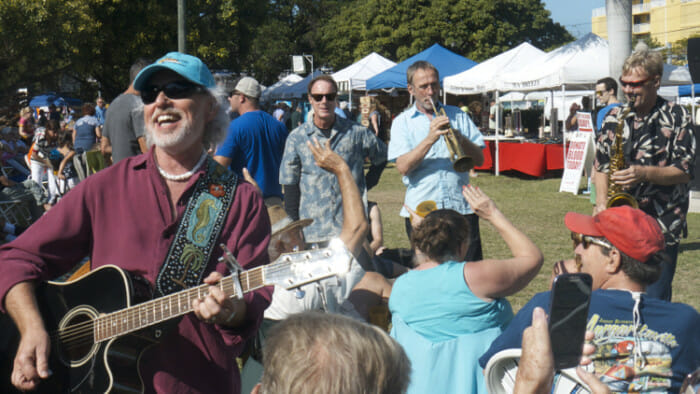 Entertaining the crowd at the Seafood Festival with "Always Saturday Night"