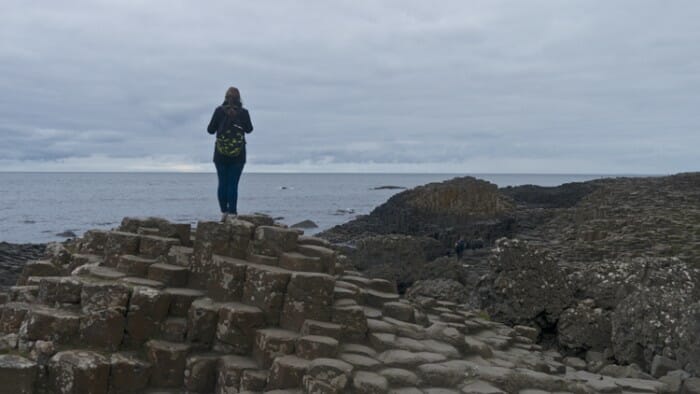 Another solo traveler on the Giant's Causeway.