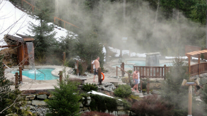 The Scandinave Spa is a peaceful retreat in the woods around Lost Lake.