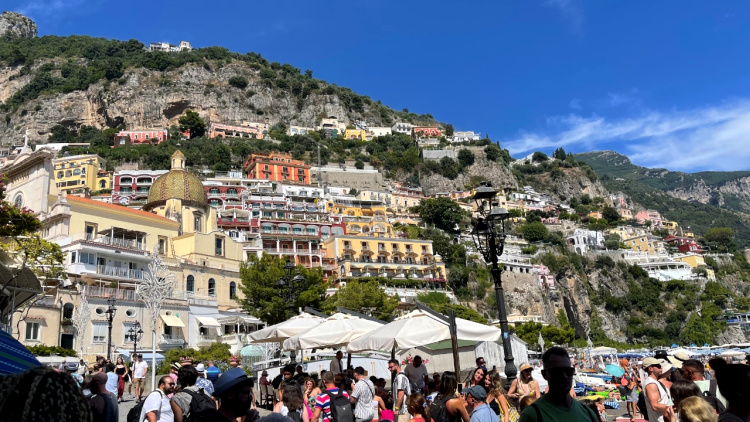 View of Positano while walking the Amalfi Coast