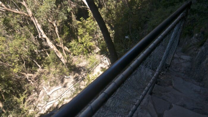 Starting down the Giant Stairway one doesn't have a sense of how far and how steep it is. It is both!