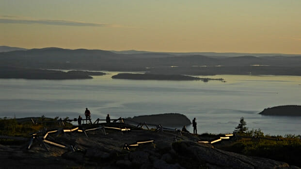 The sun rises first in North America on Cadillac Mountain in Maine.