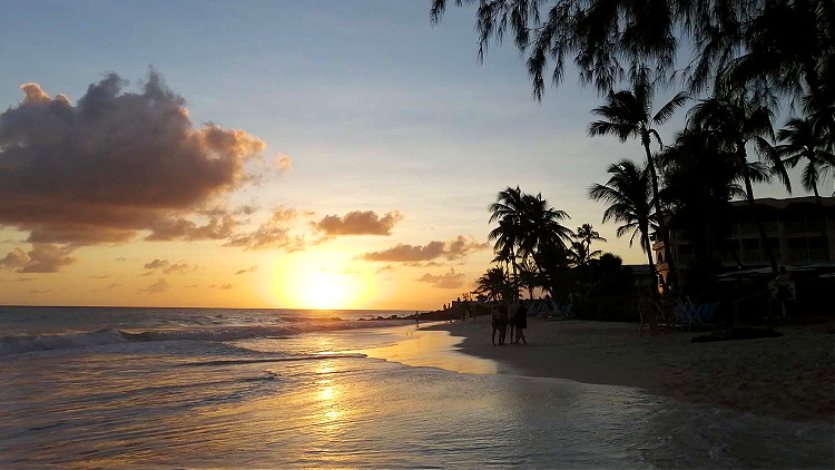 sunset in barbados