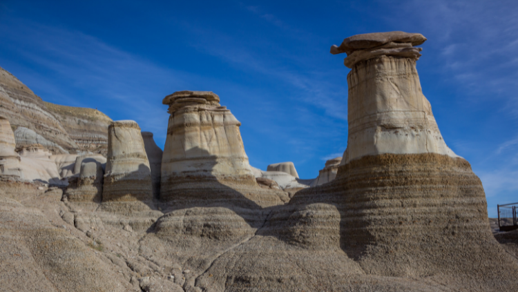 You will see hoodoos in Drumheller on a Canadian prairies road trip.